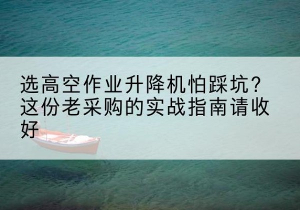 久治高空作业升降机厂家推荐-选高空作业升降机怕踩坑？这份老采购的实战指南请收好